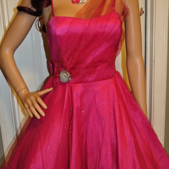 Women's Elegant Dress sweetheart shape Mesh Sleeveless Party Prom Wear Sequin - Picture 2 of 6